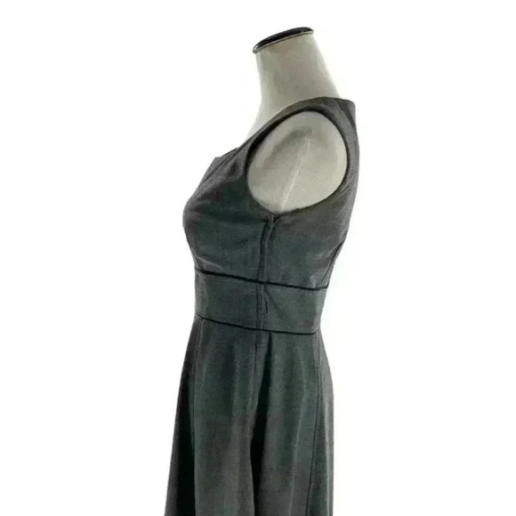 H&M Charcoal Gray Lined Stitched Waist Side Zip Sleeveless Dress Size 8 - Picture 2 of 5